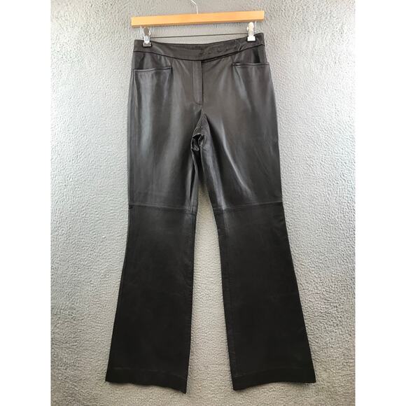 Vintage E3 Etcetera Pants Womens 8 Black Leathe Pants - Picture 1 of 11